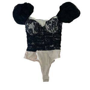 Lulus Black Lace Bustier Bodysuit
